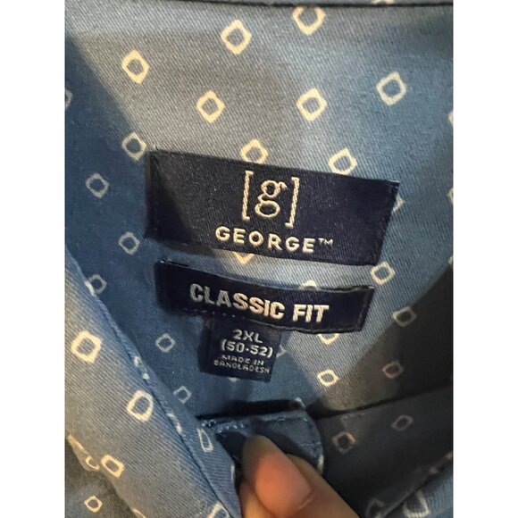 New George Classic Fit Men's Blue Button Down Shirt 2XL - Picture 2 of 2